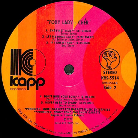 シェール / Foxy Lady [※輸入盤,生産国:US,品番:KRS-5514］(LPレコード)