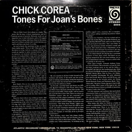 チック･コリア / トーンズ・フォー・ジョーンズ・ボーンズ [※国内盤,品番:P-4558A］(LPレコード)