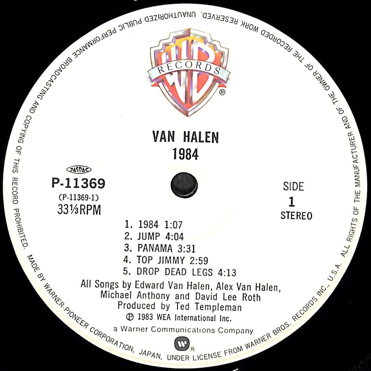 ヴァン・ヘイレン / 1984 [※国内盤,品番:P-11369］ (LPレコード) | Bo