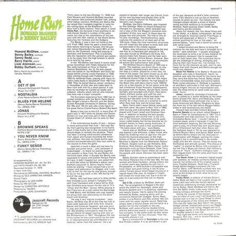 ハワード・マギー&ベニー・ベイリー / Home Run [※輸入盤,生産国:Denmark,品番:Jazzcraft 5］(LPレコード)