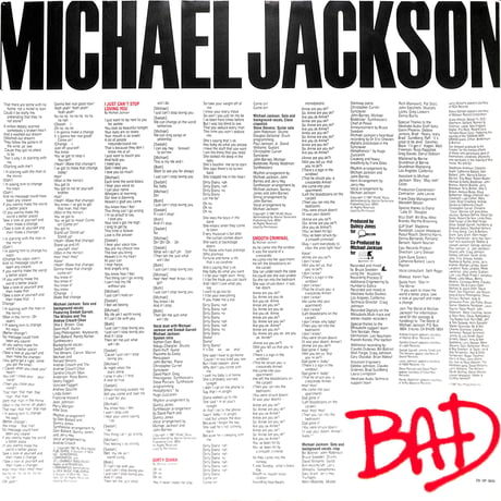 マイケル・ジャクソン / BAD [※国内盤,品番:28·3P-800］(LPレコード)