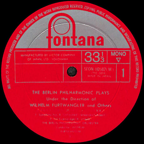 The Berlin Philharmonic Plays Under The Direction Of Furtwängler And Others [※国内盤,SFON-10582(M)］(LP)