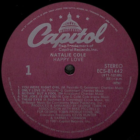 ナタリー･コール / ハッピー・ラヴ [※国内盤,品番:ECS-81442］(LPレコード)