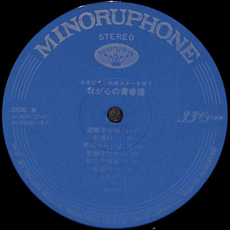 五木ひろし / 映画スターを唄う 我が心の青春譜 [※国内盤,品番:KC-9020］(LPレコード)