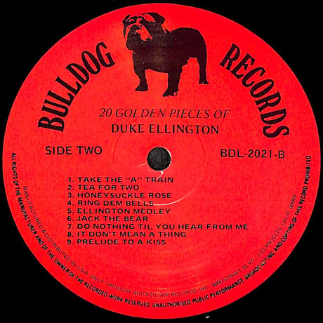 デューク・エリントン / 20 Golden Pieces Of Duke Ellington [※輸入盤,生産国:US,品番:BDL-2021-B］(LPレコード)
