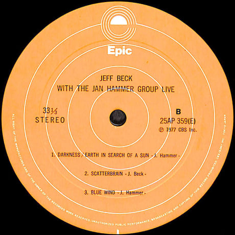 ジェフ・ベック / ライヴ・ワイアー [※国内盤,品番:25AP 359］ (LPレコード)
