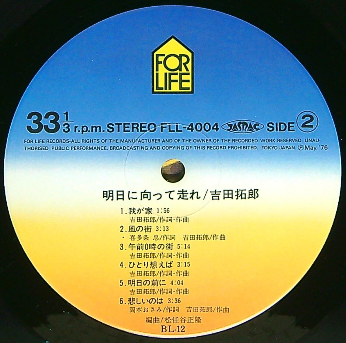 吉田拓郎 / 明日に向かって走れ (編曲: 松任谷正隆) (1976年5月25日