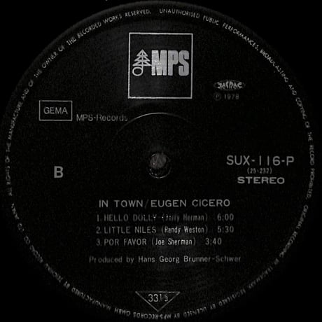 オイゲン・キケロ / In Town [※国内盤,品番:SUX-116-P］(LPレコード)