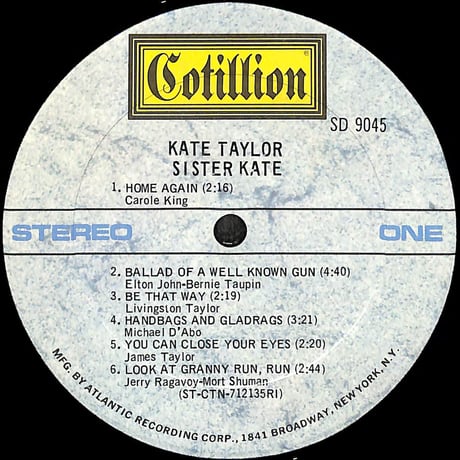 ケイト・テイラー / Sister Kate [※輸入盤,生産国:US,品番:SD 9045］(LPレコード)