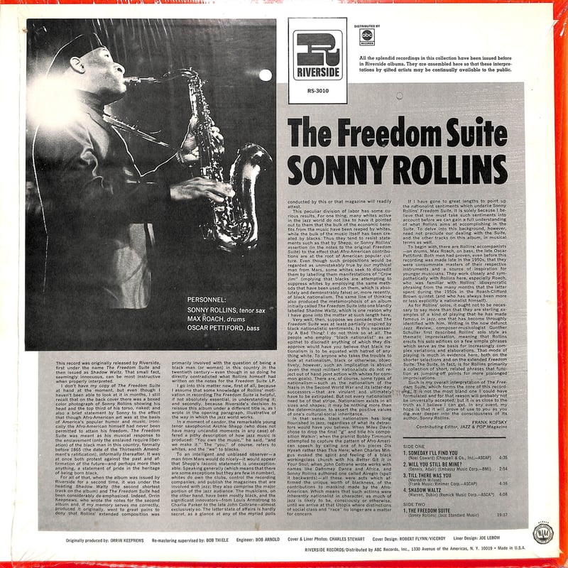 ソニー・ロリンズ / The Freedom Suite［※輸入盤,生産国:US,品番:RS-