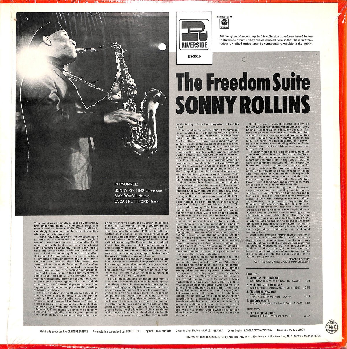 ソニー・ロリンズ / The Freedom Suite［※輸入盤,生産国:US,品番:RS-