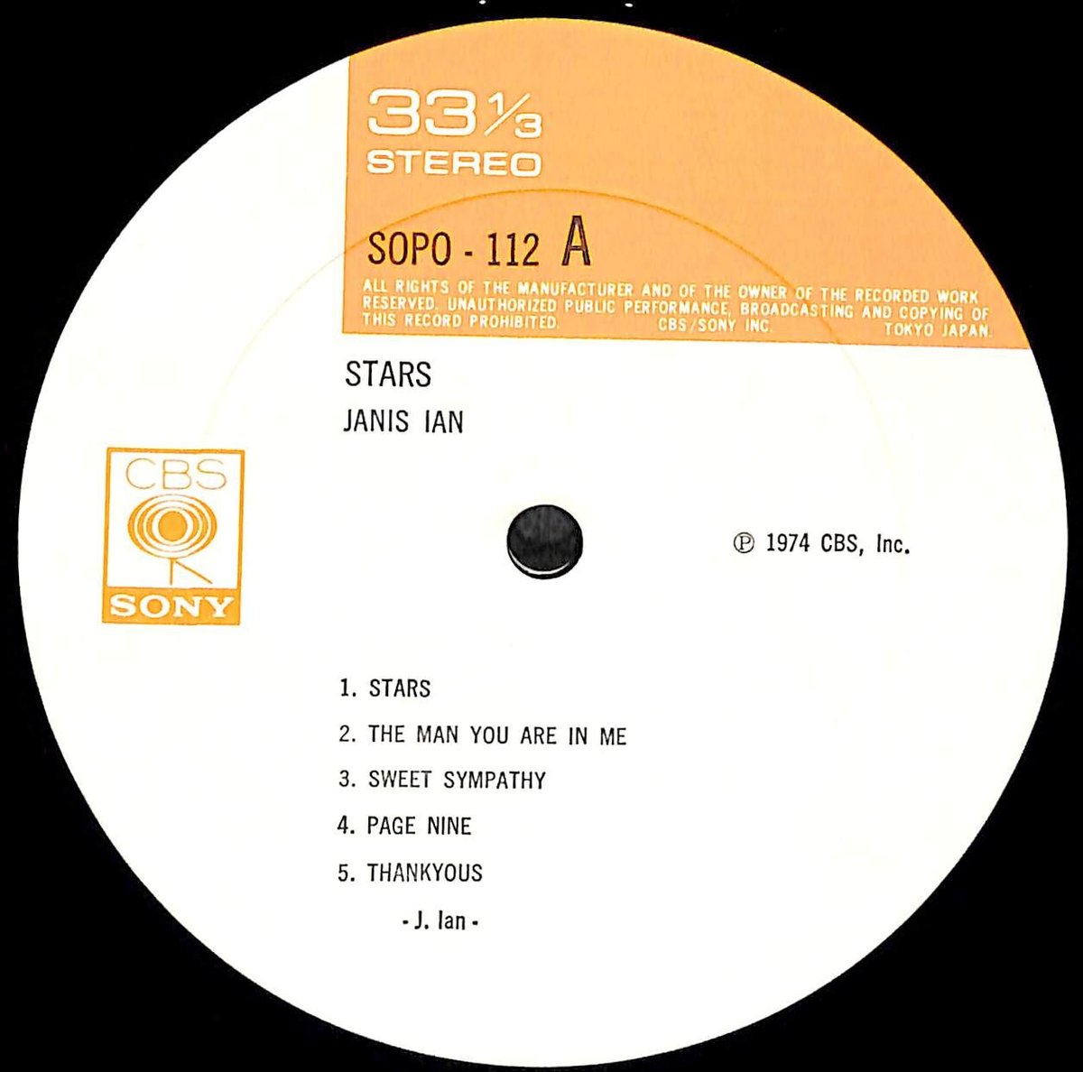 ジャニス・イアン / スターズ(ジャニスの私小説)［※国内盤,品番