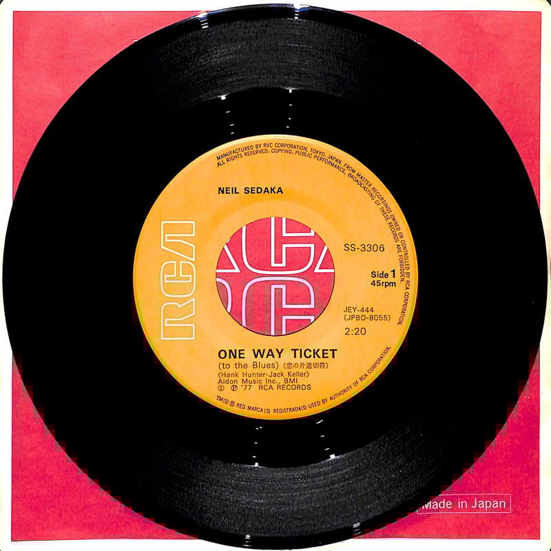 ニール・セダカ / 恋の片道切符,恋の日記［※日本盤 品番:SS-3306