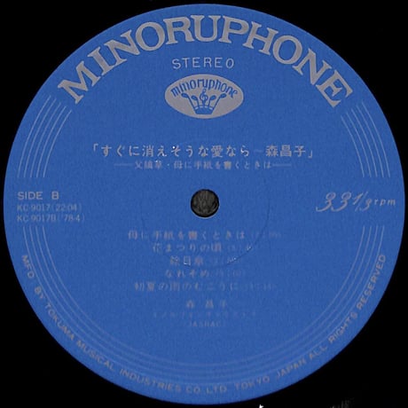 森昌子 / すぐに消えそうな愛なら [※国内盤,品番:KC-9017］(LPレコード)