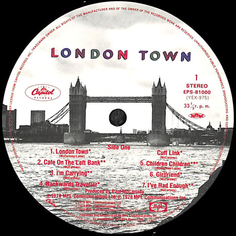 ポール・マッカートニー&ウイングス / London Town [※国内盤,品番:EPS-81000］[特大ポスター付き](LPレコード)