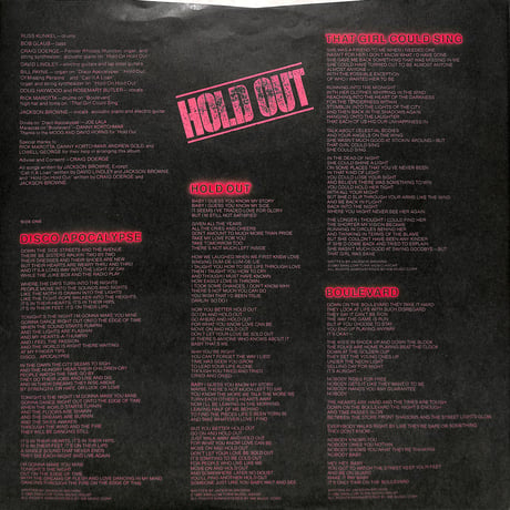 ジャクソン・ブラウン / Hold Out [※国内盤,品番:P-10840Y］(LPレコード)