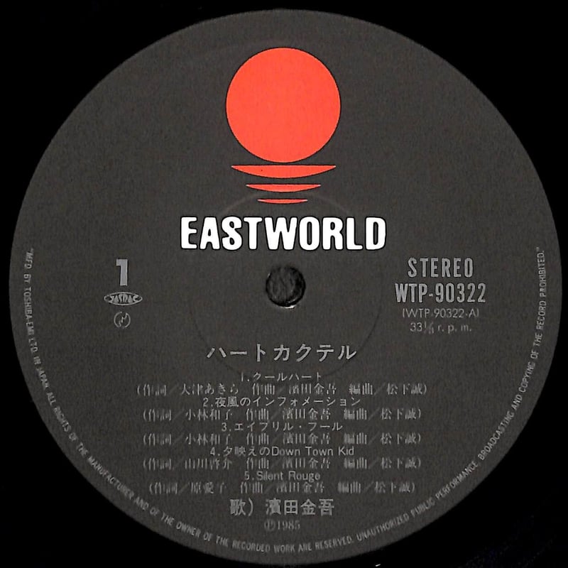 濱田金吾 / ハートカクテル［※国内盤,品番:WTP-90322］(LPレコード