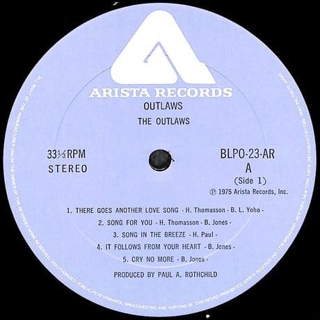 アウトローズ / 戦慄のアウトローズ [※国内盤,品番:BLPO-23-AR］(LPレコード)