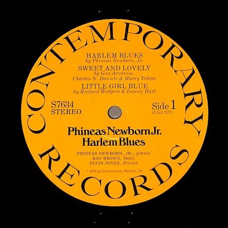 Phineas Newborn Jr. With Ray Brown & Elvin Jones / Harlem Blues (USオリジナル)（LPレコード）