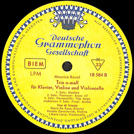 トリエステ・トリオ / Mozart:Klaviertrio B-Dur KV 502 他 [※輸入盤,生産国:Germany,品番:LPM 18 584］(LPレコード)