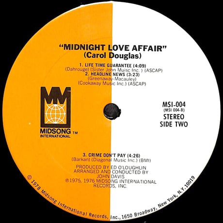 キャロル・ダグラス / Midnight Love Affair [※輸入盤,生産国:US,品番:MSI-004］(LPレコード)