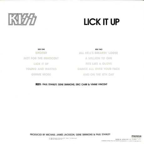 KISS / Lick It Up 地獄の回想 [※国内盤,品番:28S-181］(LPレコード)