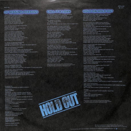 ジャクソン・ブラウン / Hold Out [※国内盤,品番:P-10840Y］(LPレコード)