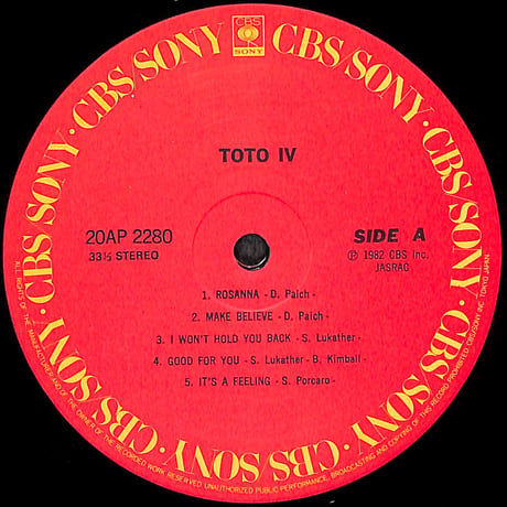 TOTO / TOTO IV 聖なる剣 [※国内盤,品番:20AP 2280］(LPレコード)