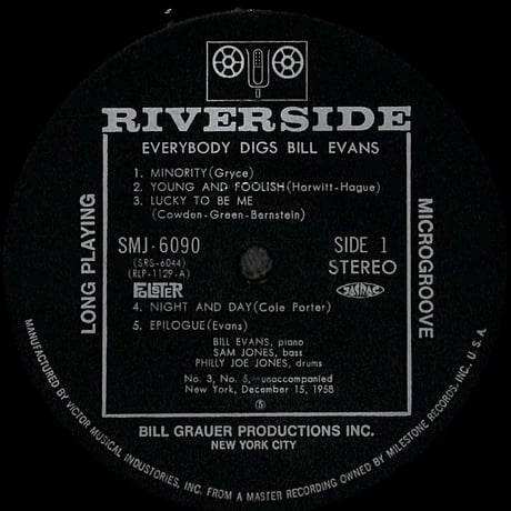 ビル・エヴァンス・トリオ / Everybody Digs Bill Evans［※国内盤,品番:SMJ-6090］(LPレコード)