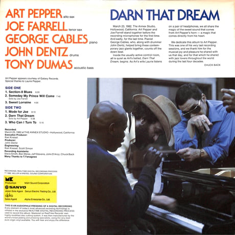 アート・ペッパー / Darn That Dream [※国内盤,品番:RT-309］(LPレコード)
