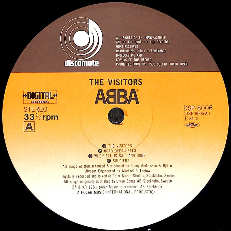アバ / ザ・ビジターズ [※国内盤,品番:DSP-8006］(LPレコード) | Books
