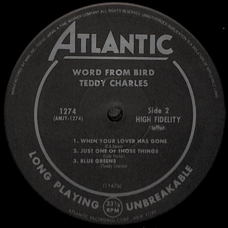 テディ･チャールズ / ワード･フロム･バード [※国内盤,品番:AMJY-1274］(LPレコード)