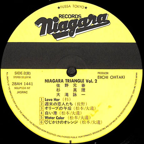 ナイアガラ トライアングル Vol.2 [※国内盤,品番:28AH 1441］(LPレコード)