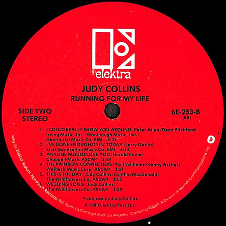 ジュディ・コリンズ / Running For My Life [※輸入盤,生産国:US,品番:6E-253］(LPレコード)