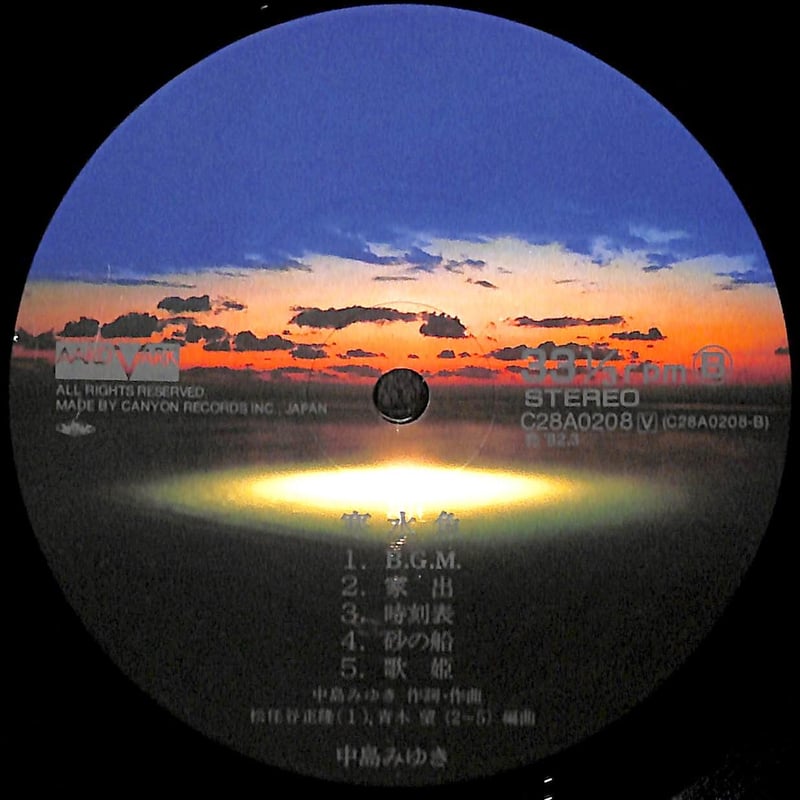中島みゆき / 寒水魚 [※国内盤,品番:C28A0208］(LPレコード