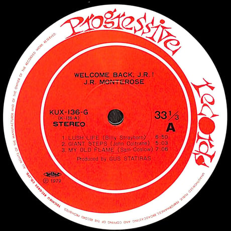 J.R.モントローズ・カルテット / Welcome Back,J.R.!［※国内盤,品番:KUX-136-G］(LPレコード)