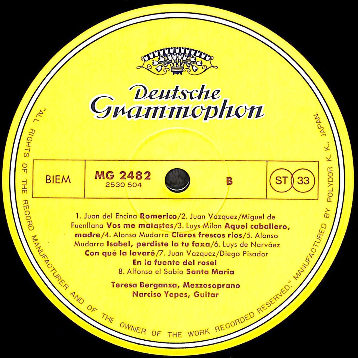 テレサ・ベルガンサ,ナルシソ・イエペス / スペインの歌 [※国内盤,品番