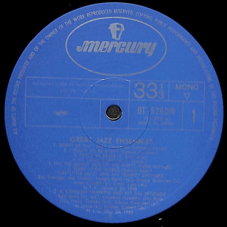 Great Jazz Ensembles［※国内盤,品番:BT-5260(M)］(LPレコード)