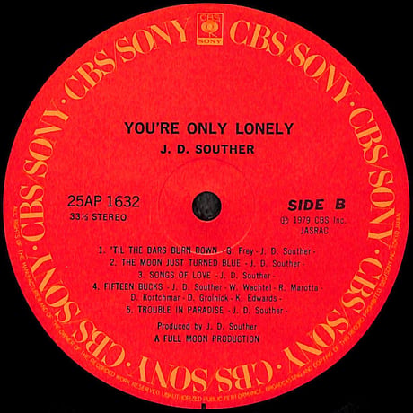 J.D.サウザー / ユア・オンリー・ロンリー [※国内盤,品番:25AP 1632］(LPレコード)
