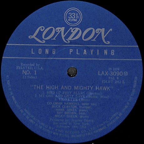 コールマン・ホーキンス / The High And Mighty Hawk [※国内盤,品番:LAX 3090］(LPレコード)