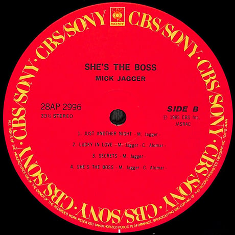 ミック・ジャガー / She's The Boss [※国内盤,品番:28AP 2996］ (LPレコード)