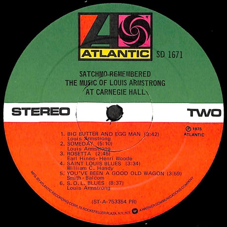 Satchmo Remembered The Music Of Louis Armstrong At Carnegie Hall［※輸入盤,生産国:US,品番:SD 1671］(LPレコード)