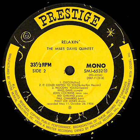 マイルス・デイビス / リラクシン  [※国内盤,品番:SMJ-6532］(LPレコード)