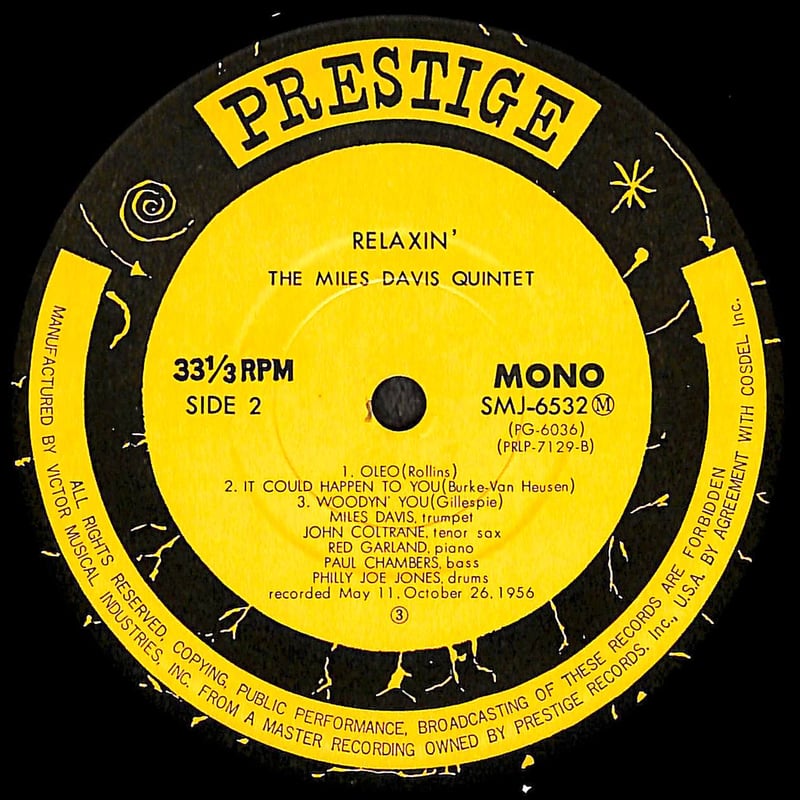 マイルス・デイビス / リラクシン [※国内盤,品番:SMJ-6532］(LP