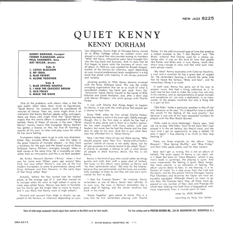 KENNY DORHAM／MATADOR 国内初版盤 ケニー・ドーハム / 静かなるケニー [※国内盤,品番:SMJ-6513
