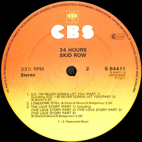 スキッド・ロウ / 34 Hours [※輸入盤,生産国:UK,品番:64411］(LPレコード)