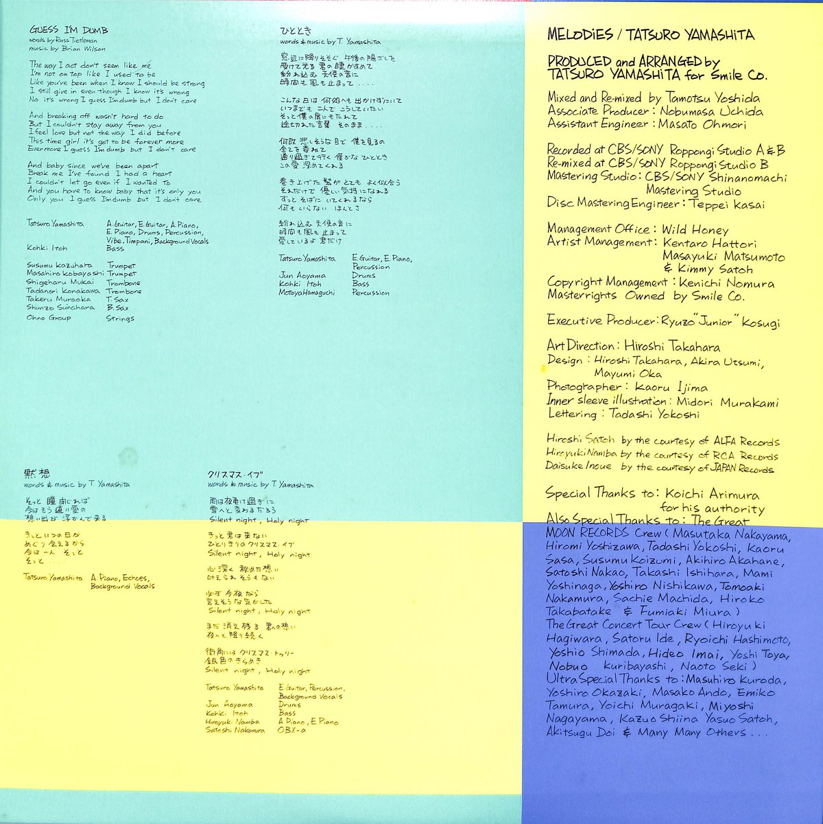 山下達郎 / MELODIES [※国内盤,品番:MOON-28008］(LPレコード) |