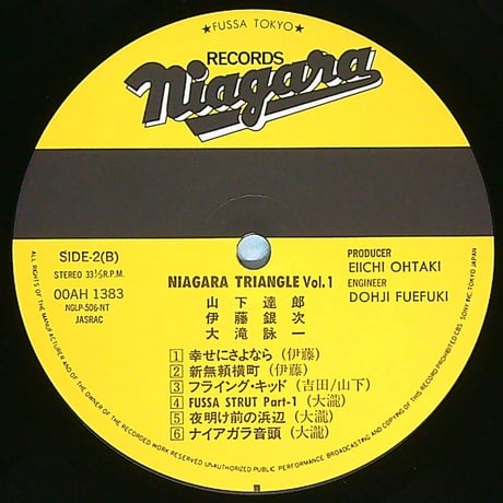大瀧詠一 山下達郎  伊藤銀次 / NIAGARA TRIANGLE VOL.1 ［※国内盤,品番:00AH-1383、NIAGARA VOXからの分売］(LPレコード)