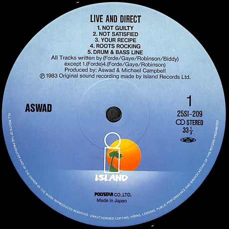 アスワド / ライヴ・アンド・ダイレクト [※国内盤,品番:25SI-209］(LPレコード)