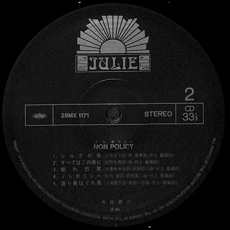 沢田研二 / NON POLICY [※国内盤,品番:28MX1171］(LPレコード)